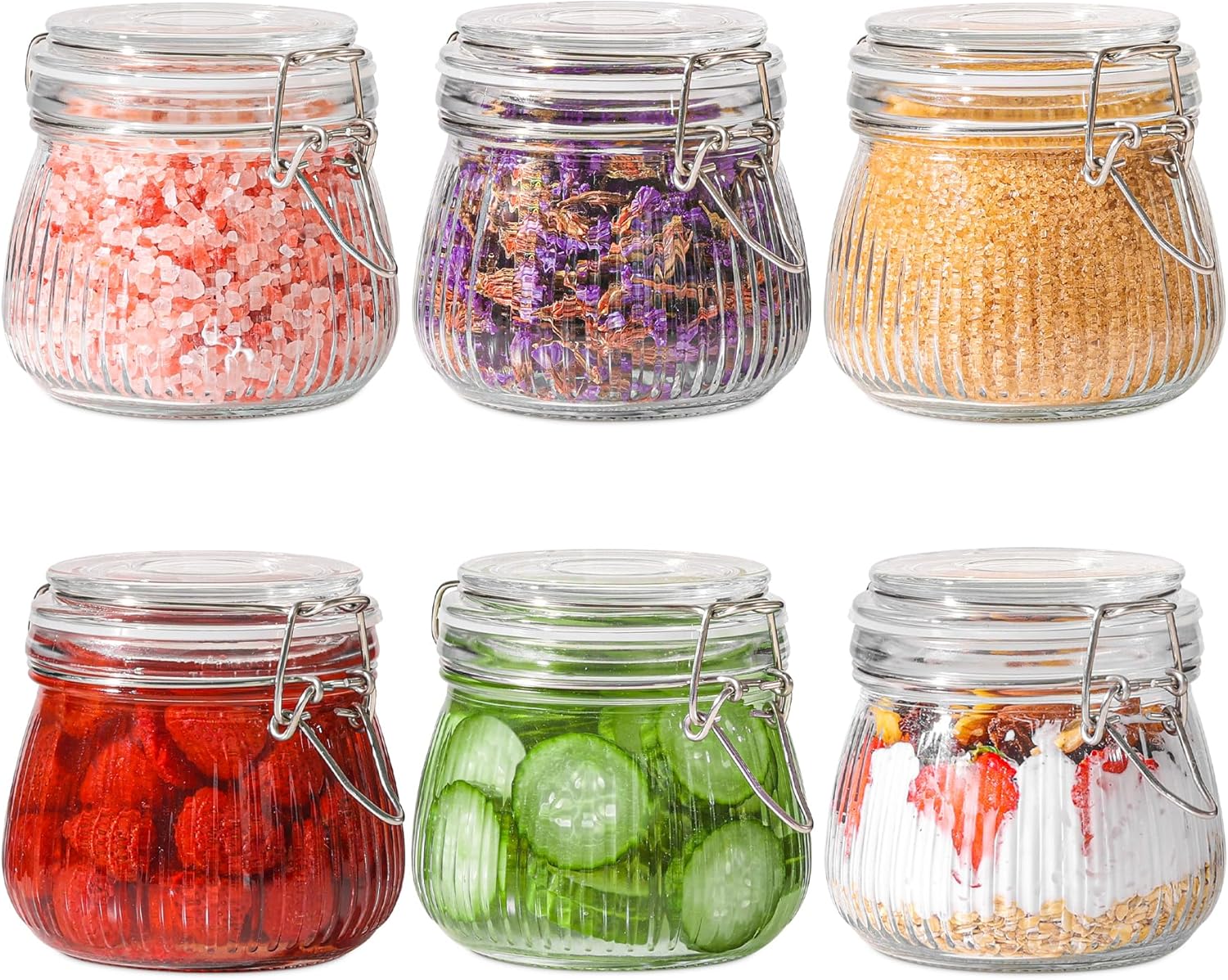 ComSaf Clip Top Jars 500ml Set of 6 UK