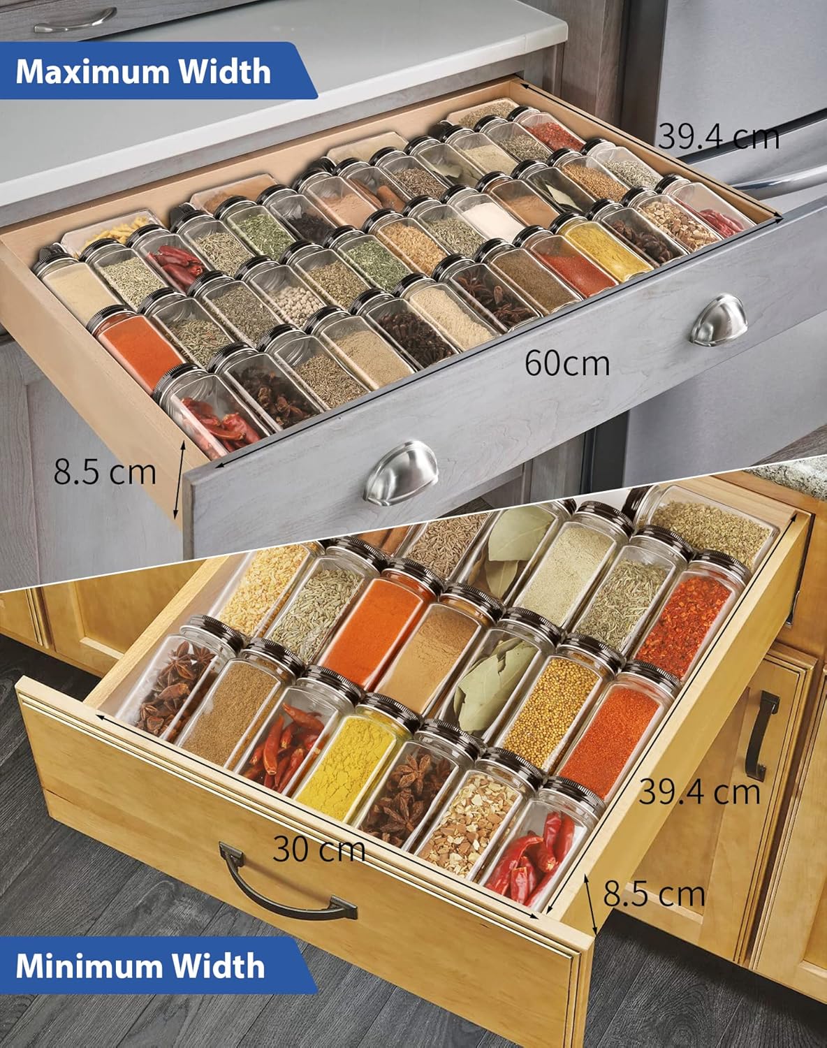 JESIFFY Spice Drawer Organiser