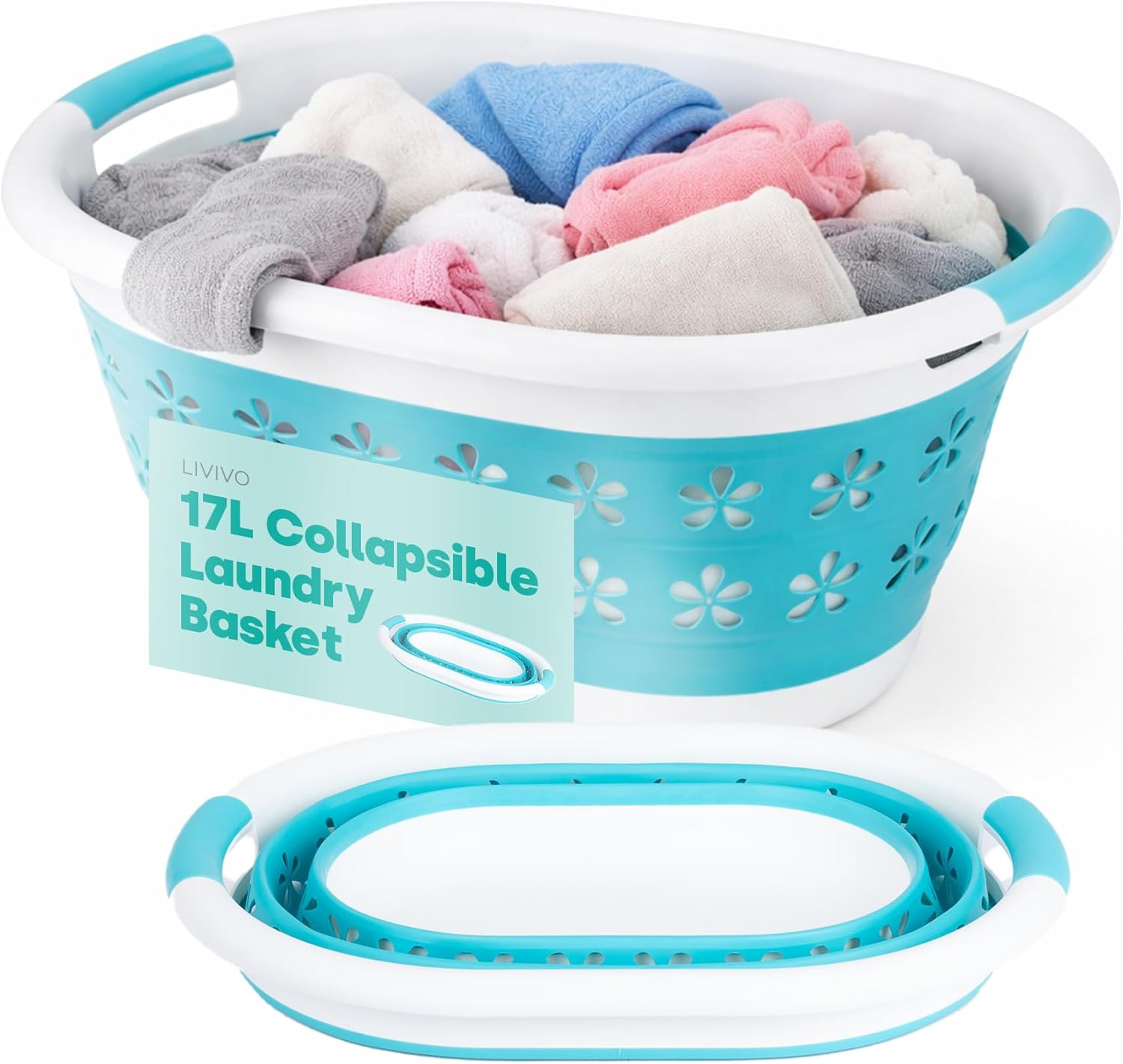 LIVIVO Collapsible Laundry Basket 17L