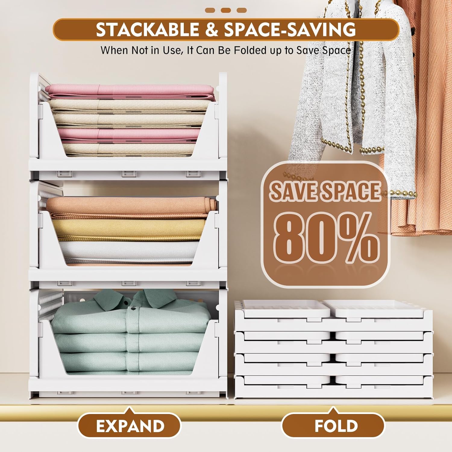 SNSLXH 5 Pack Wardrobe Storage Organiser