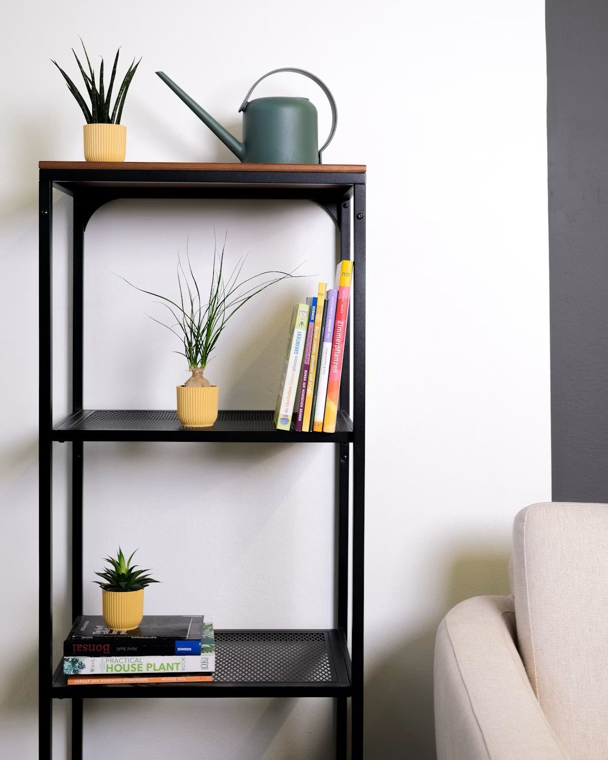 Small space storage ideas UK with compact shelving