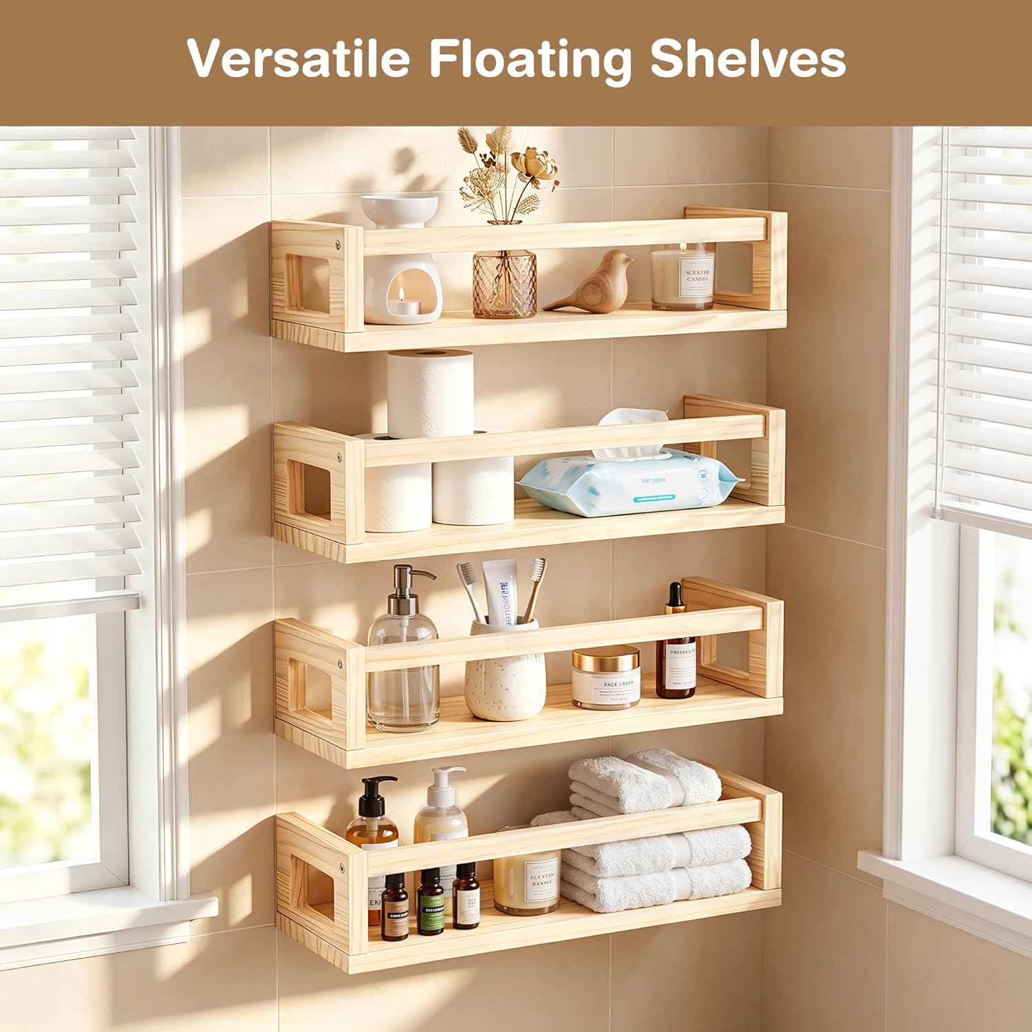 Tinkeps 16.5 inches Floating Shelves Set of 4