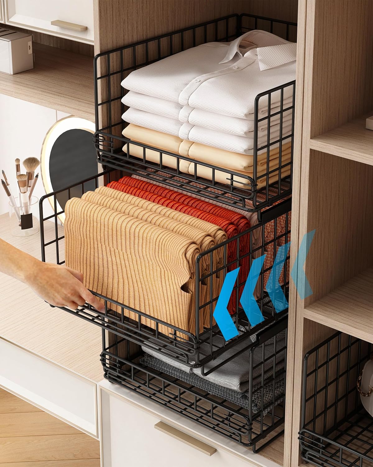 UMDONX 3 pack pull out wardrobe storage organiser