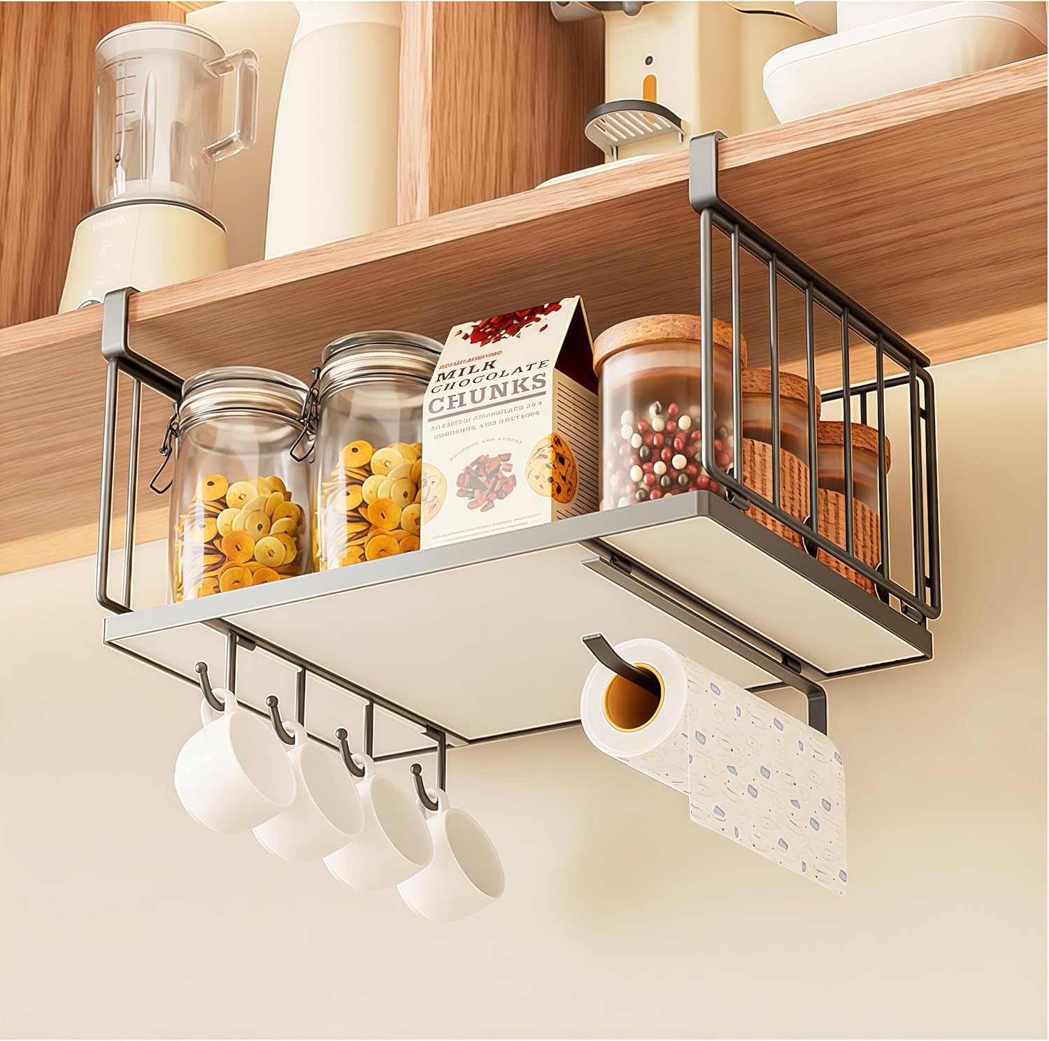 Under Shelf Storage Basket Kitchen Storage Organisation