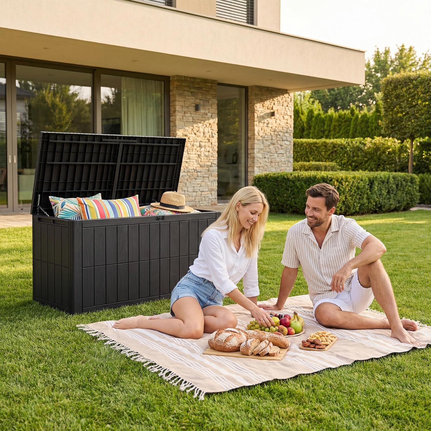 UDPATIO 380L garden storage box for cushions and tools